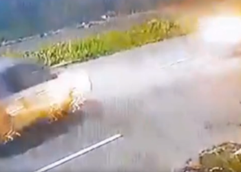 O acidente foi filmado por câmeras de segurança. Foto: Reprodução