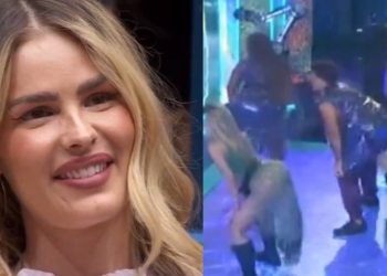 Yasmin estava dançando quando o brother se aproximou sem perceber. Foto: Reprodução