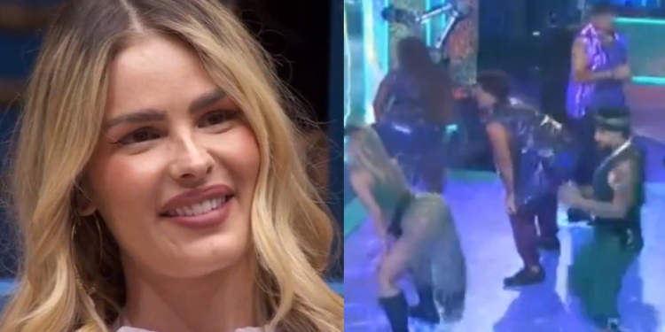 Yasmin estava dançando quando o brother se aproximou sem perceber. Foto: Reprodução