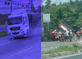 O acidente foi na tarde desta segunda-feira (22). Foto: Reprodução
