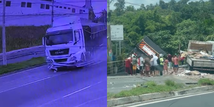 O acidente foi na tarde desta segunda-feira (22). Foto: Reprodução