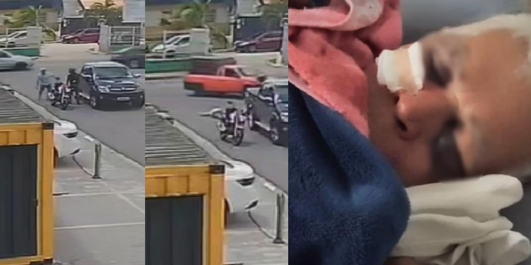 A agressão foi filmada por câmera de segurança. Foto: Reprodução