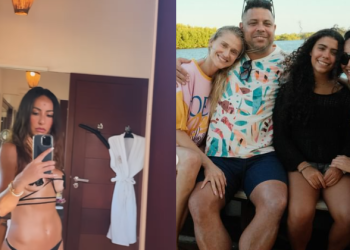 A apresentadora está com a família e amigos. Foto: Reprodução