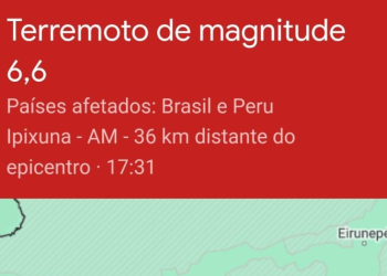 Segundo o Serviço Geológico da Colômbia, o tremor aconteceu a 614km de profundidade. Foto: Reprodução