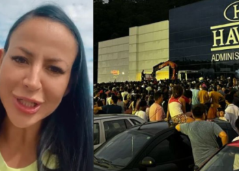 Bell Ponciano Tamasia levou foi 'chuva' de objetos. Foto: Reprodução