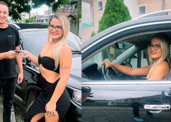 Bruna Carlos postou as fotos com o presente nas redes sociais. Foto: Reprodução