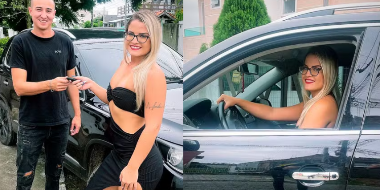 Bruna Carlos postou as fotos com o presente nas redes sociais. Foto: Reprodução