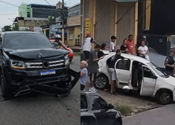 O acidente ocorreu na avenida Major Gabriel, no Centro da cidade. Foto: Divulgação