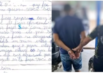 Assim que a mãe leu o bilhete ela denunicou o marido. Foto: Reprodução