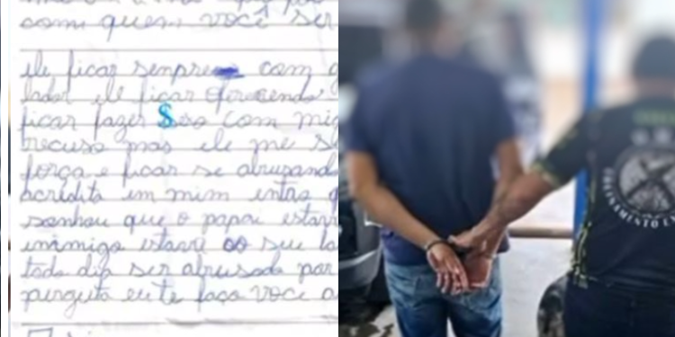 Assim que a mãe leu o bilhete ela denunicou o marido. Foto: Reprodução