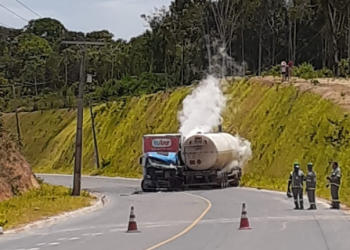O acidente ocorreu no KM 125, numa curva. Foto: Divulgação