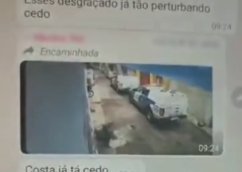 No final de semana uma equipe tinha ido ao local pedir a retirada das câmeras. Foto: Reprodução