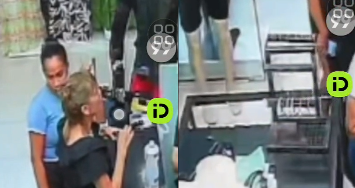 As mulheres distraem a atendente. Foto: Reprodução