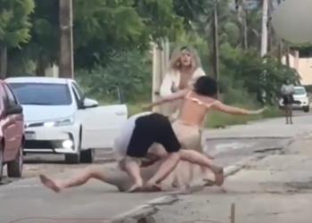 Toda a confusão foi registrada e teria sido iniciado por ciúmes. Foto: Reprodução