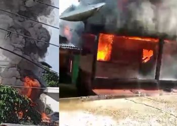 Vídeos mostram moradores de Tefé em desespero após incêndio atingir cinco casas