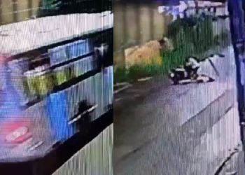Vídeo: motoqueira perde o controle, bate na lateral de ônibus no Tarumã e morre no hospital