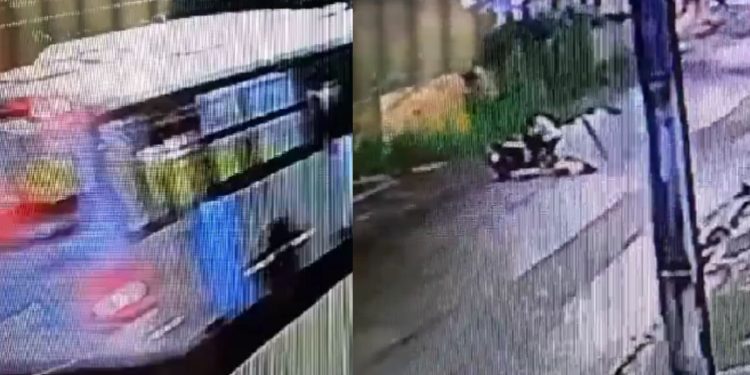 Vídeo: motoqueira perde o controle, bate na lateral de ônibus no Tarumã e morre no hospital
