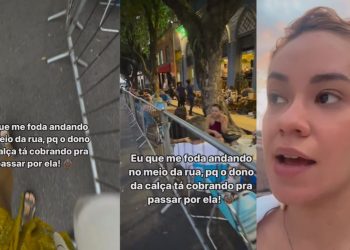 Manauara reclama de calçadas tomadas por bares no Centro: "Eu que me f0d4 andando no meio da rua" - VÍDEO