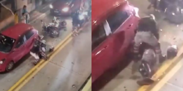 Vídeo: policial da Rocam fica todo 'arrebentado' em acidente na Avenida Darcy Vargas