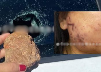 Com as filhas no carro, motorista de Manaus leva pedrada enquanto diria na estrada do Rapidão a noite