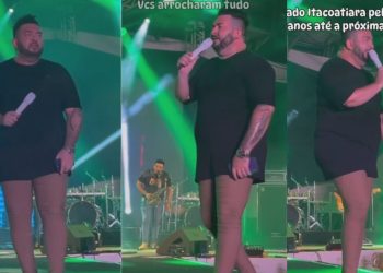 Guto Lima sem roupa? Vídeo do cantor em Itacoatiara no palco viraliza: "cadê a tua calça macho"