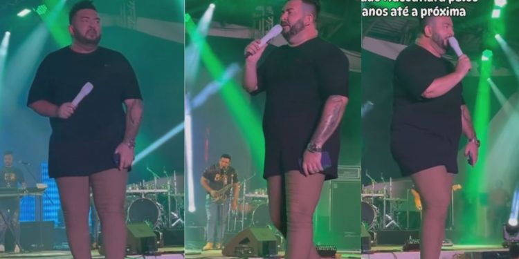 Guto Lima sem roupa? Vídeo do cantor em Itacoatiara no palco viraliza: "cadê a tua calça macho"