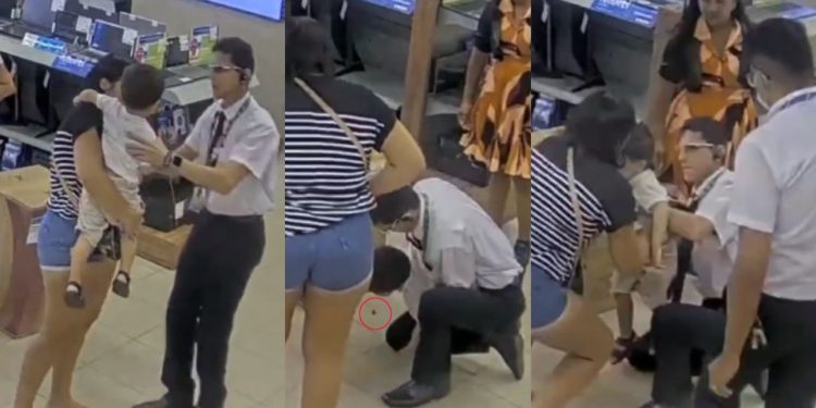 Herói de farda: colaborador da Bemol socorre criança se engasgou dentro da loja - VÍDEO