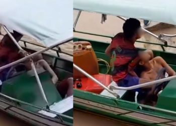 Vídeo: Marido leva facada da esposa durante discussão em comunidade do Amazonas