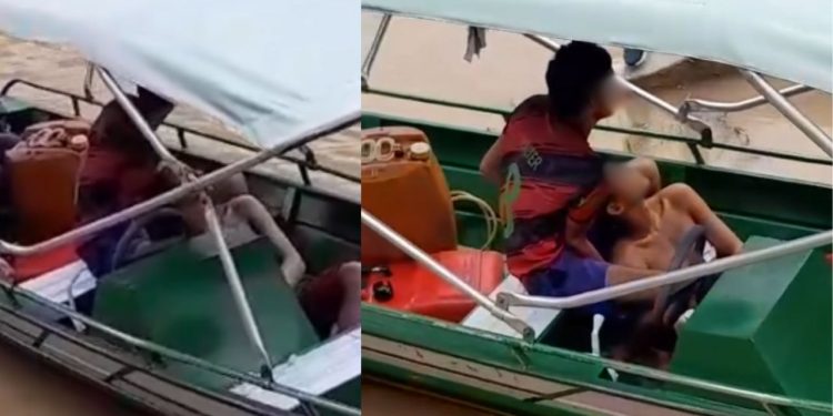 Vídeo: Marido leva facada da esposa durante discussão em comunidade do Amazonas