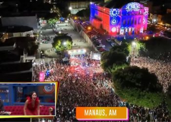 "Garantido e Caprichoso juntos?", Isabelle fica em êxtase ao ver Largo São Sebastião lotado