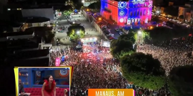 "Garantido e Caprichoso juntos?", Isabelle fica em êxtase ao ver Largo São Sebastião lotado