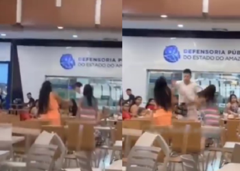 Clientes filmaram o barraco todo. Foto: Reprodução