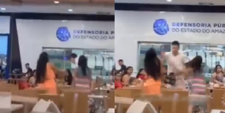 Clientes filmaram o barraco todo. Foto: Reprodução