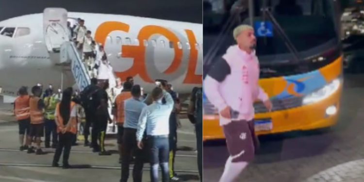 Vídeo: Flamengo desembarga em Manaus e Gabigol corre para os braços dos torcedores