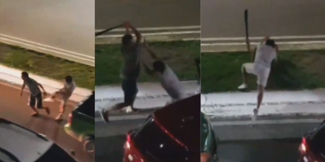 Vídeo: Com terçado na mão, homens brigam no trânsito na frente do Amazonas Shopping