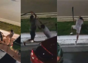 Vídeo: Com terçado na mão, homens brigam no trânsito na frente do Amazonas Shopping