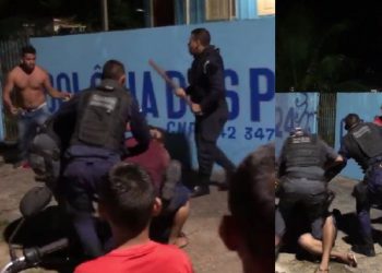 Galerosos x PMs: policiais vão 'pro soco' durante abordagem no interior do Amazonas