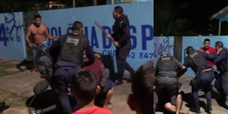 Galerosos x PMs: policiais vão 'pro soco' durante abordagem no interior do Amazonas