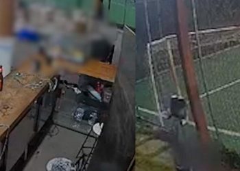 Câmera filma pistoleiro matando dois homens em campo de futebol; veja