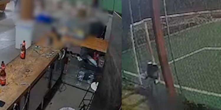 Câmera filma pistoleiro matando dois homens em campo de futebol; veja