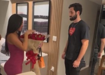 O romance está no ar: Matteus divulga vídeo do momento em que pede Isabelle em namoro