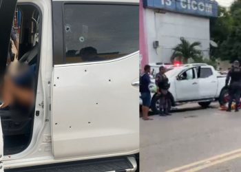 Vídeo: PM e o filho aparecem em porta de delegacia baleados após saírem para vender roçadeira na ZL