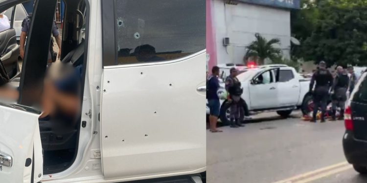 Vídeo: PM e o filho aparecem em porta de delegacia baleados após saírem para vender roçadeira na ZL