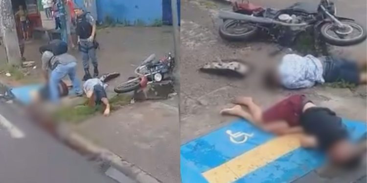 Assaltantes tentam fugir da polícia e 'dão de cara' no chão na ZL: 'vixe, esse aqui morreu já'
