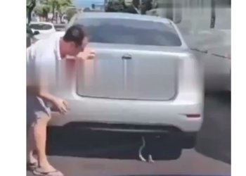 Em plena avenida Djalma Batista. Foto: Reprodução