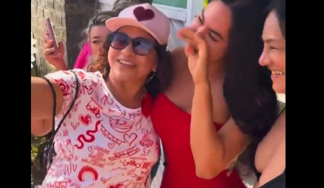 É muita emoção e a cunhã não aguentou! Foto: Reprodução