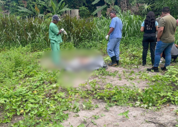 O crime ocorreu em um terreno baldio perto da rua Monte Cristo, bairro Cidade de Deus, Zona Norte de Manaus. Foto: Reprodução