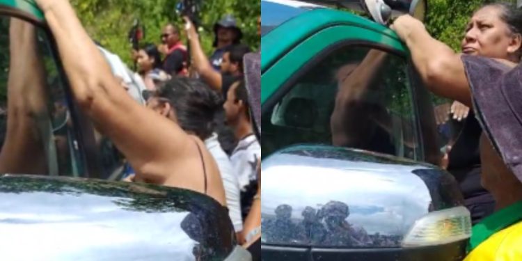 Vizinha fofoqueira leva 'carão' de PM após subir na viatura para ver caso de m0rte em Manaus; VÍDEO