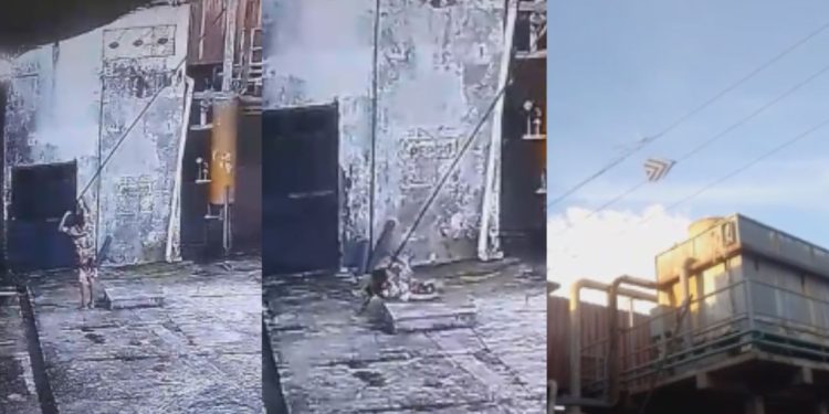 Foi sorte: criança pega vara de ferro e quase morre tentando tirar papagaio preso em fio elétrico no AM