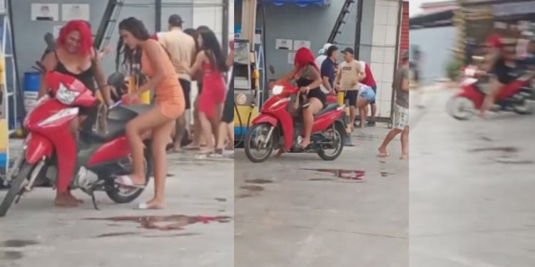 "A fuga da cachaça": Ruiva aproveita confusão, rouba bebida e foge na motoca na zona leste de Manaus; VÍDEO